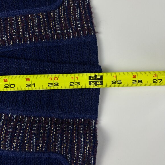 St. John Blue Purple Texture Tweed‎ Career Jacket Blazer Dress Set Women'… - Picture 13 of 15